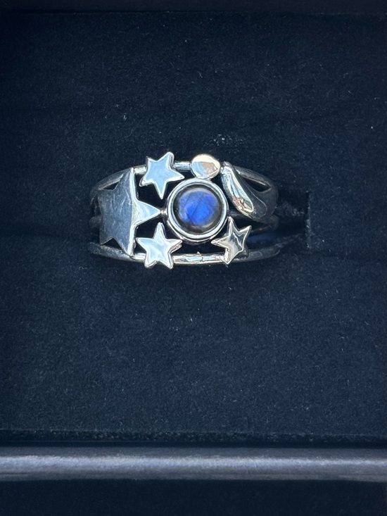 Jewelry - Sterling Silver Blue Labradorite Celestial Ring Size 6.75-7